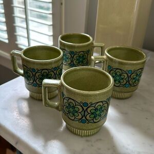 Vintage Pfalzgraff Stacking Coffee Mugs Set of 4